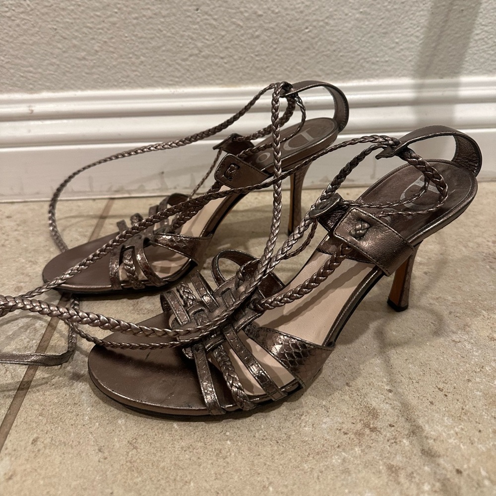 Vintage Dior Strappy Metallic Heels